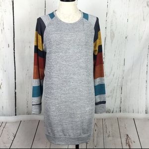 KRL rainbow stripe long sleeve tunic top L
